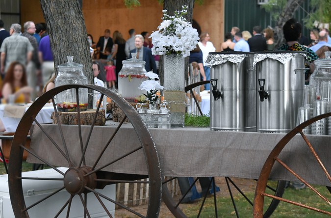 "Tea & Water Wagon With Pavilion In Background"