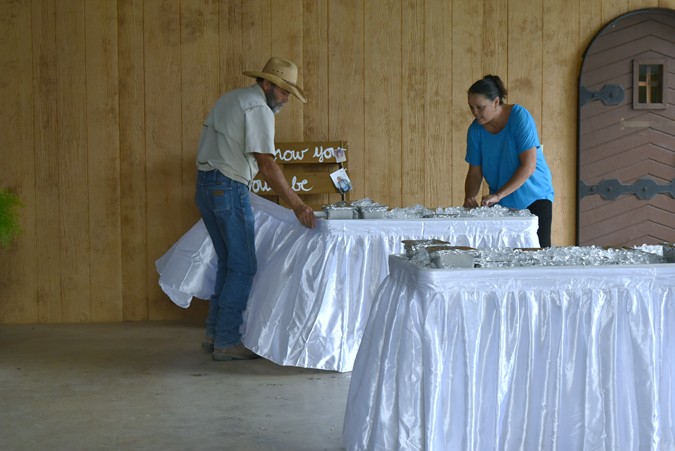 "Finishing Set Up Of Cold Food Stations"